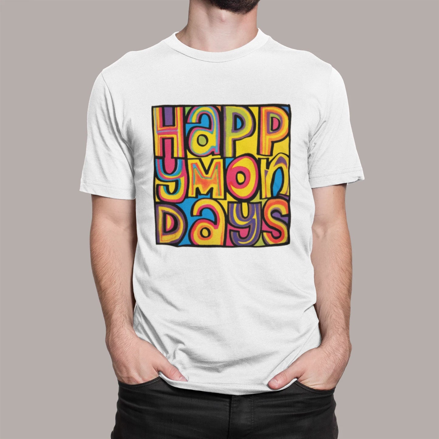 HAPPY MONDAYS MENS WOMENS KIDS LOGO TSHIRT MADCHESTER RAVE INDIE DANCE BEZ RYDER
