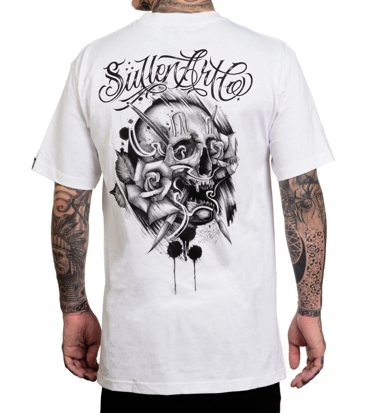 SULLEN CLOTHING KIDDO BADGE TATTOO ART WHITE STANDARD T-SHIRT
