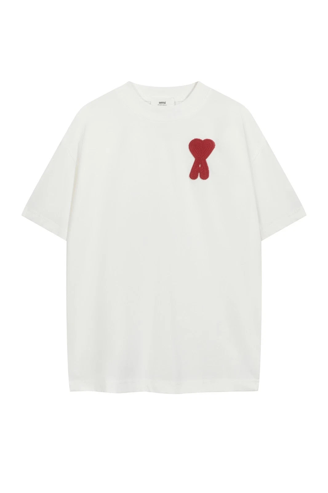 AMI Tee Unisex White & Navy blue & Beige Short Sleeved T-Shirt S-M-L-XL