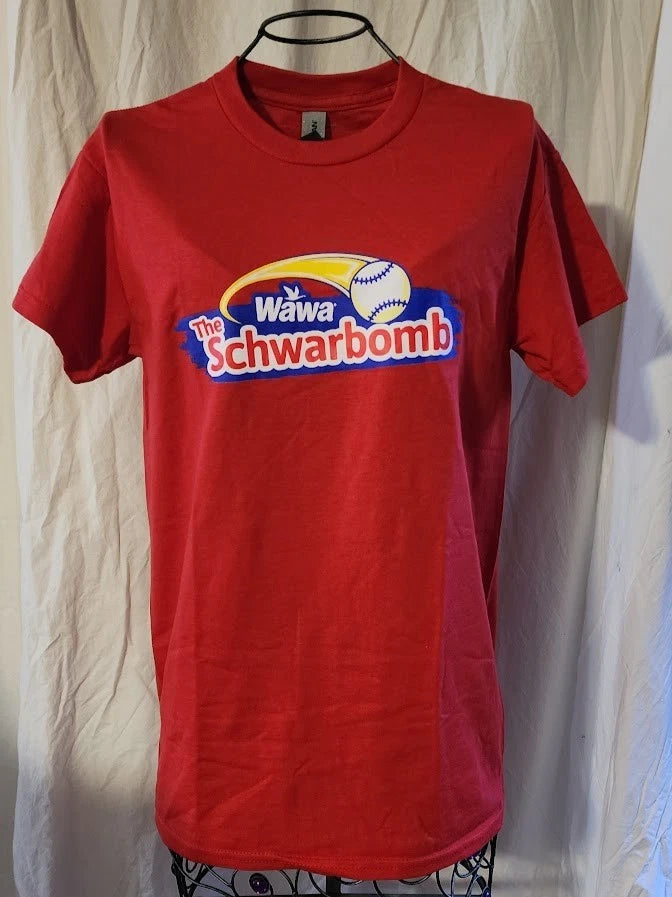 Wawa The Schwarbomb 2023 Red Graphic T Shirt Kyle Schwarber Phillies Baseball