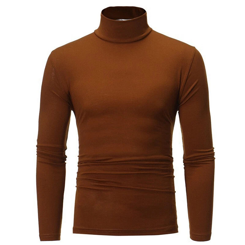 Mens Tops Tees Pullover Tunic Shirt T-Shirt Slim Winter Warm Extra Soft Sweate ♢