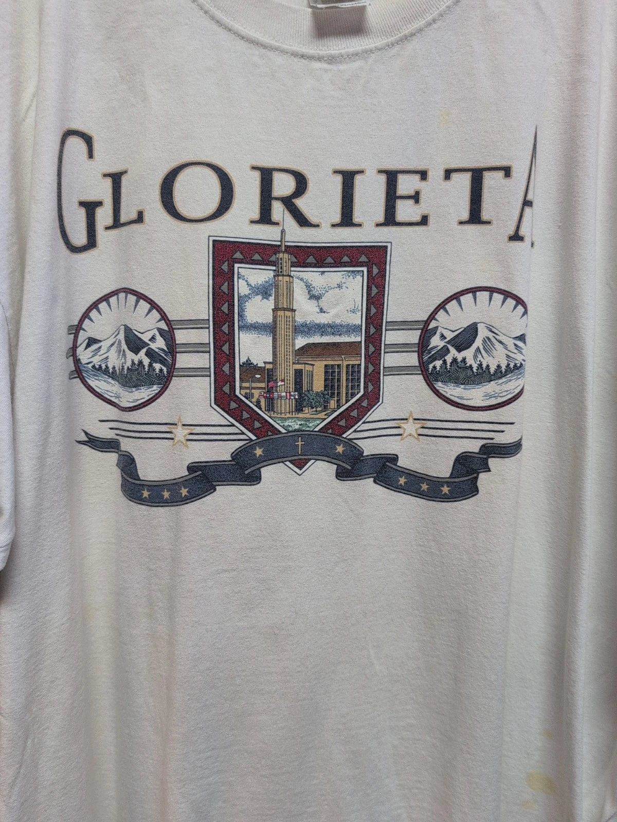 Gloeieta Grunge T Shirt Size 2XL White Short Sleeve Stretchy Anvil
