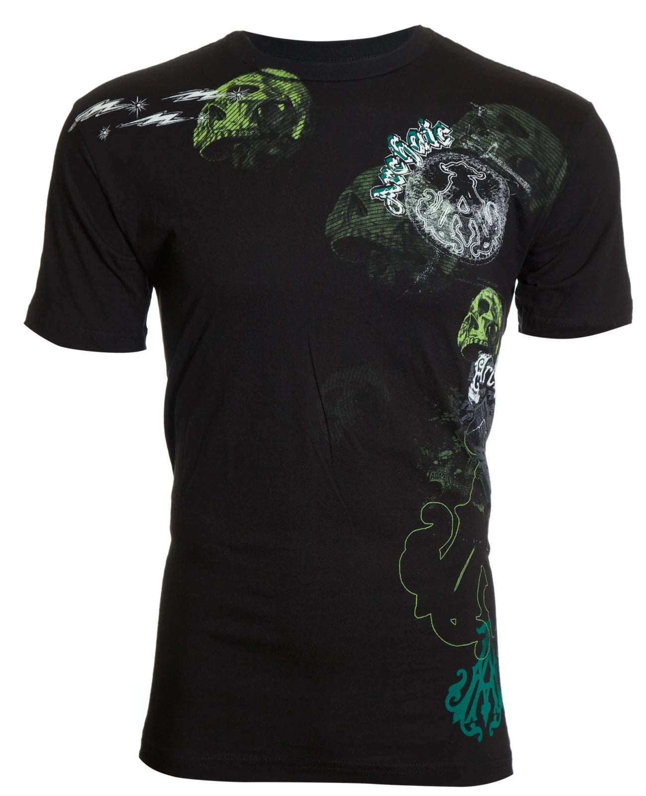 Archaic by Affliction Men's T-Shirt Floating Skull Cross Biker