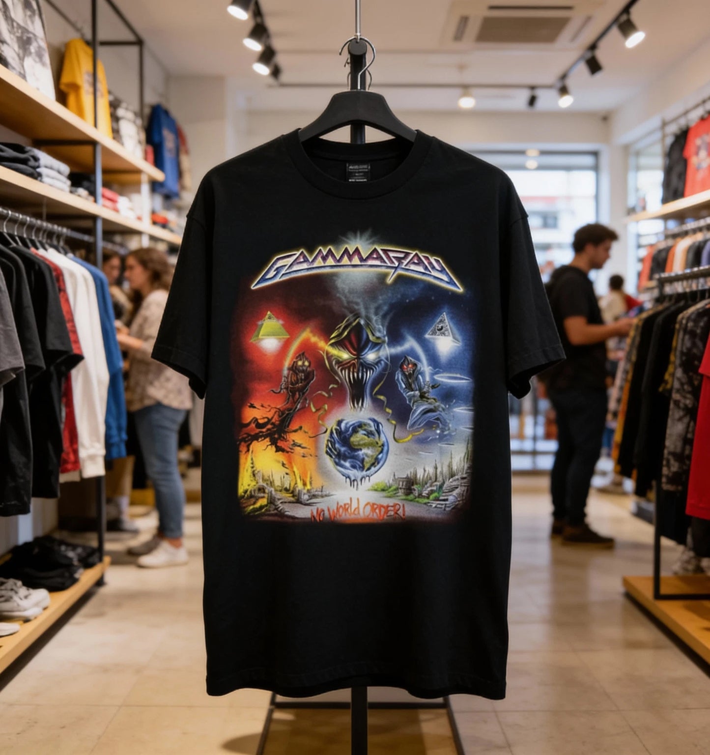 vintage 2001 Gamma Ray t-shirt Power Metal, Black Tee 2 sides NWT