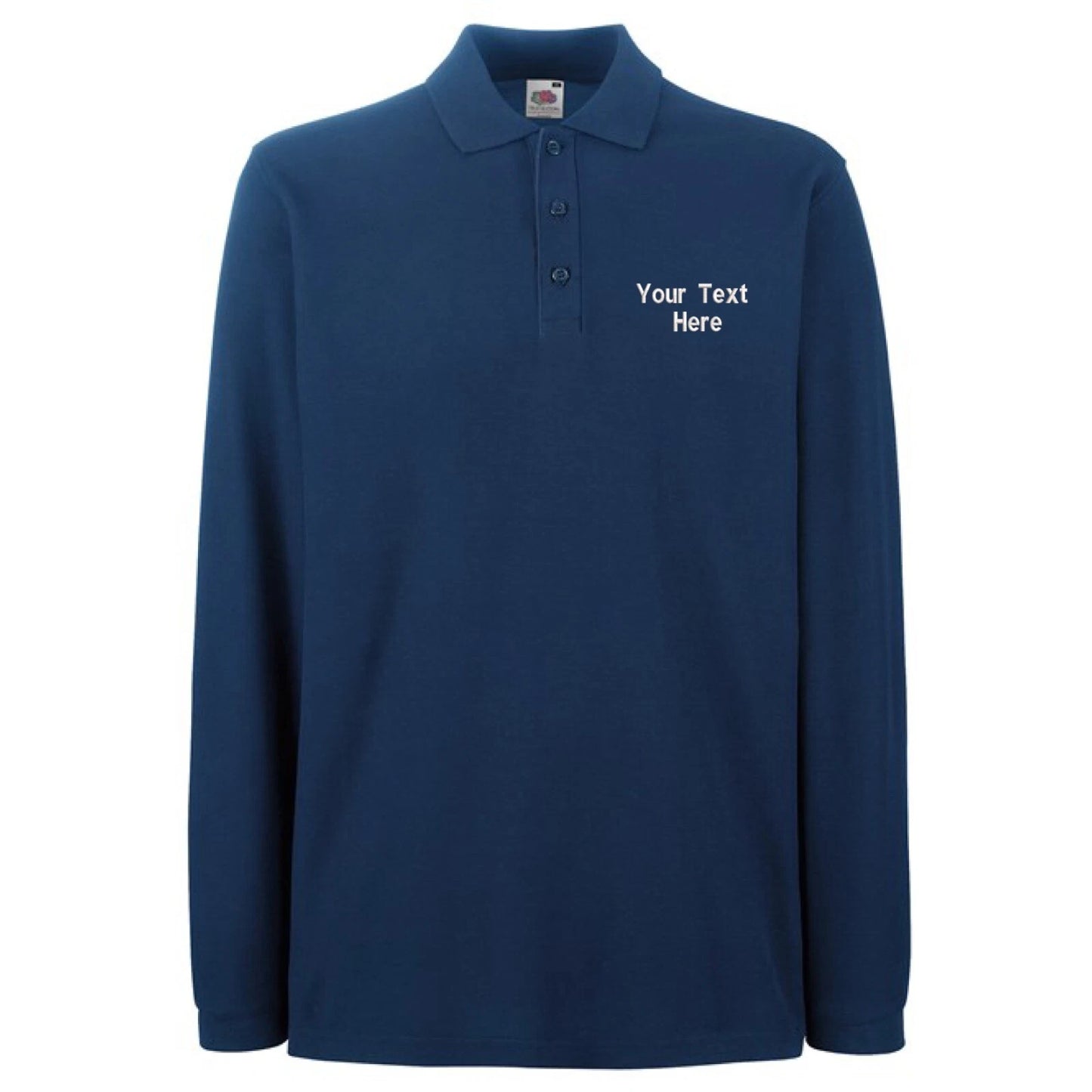 Personalised Custom Embroidered Fruit of the Loom Premium Long Sleeve Polo SS258