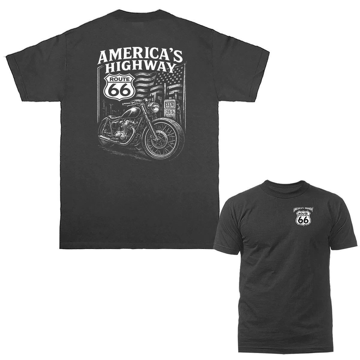 America's Highway Route 66 Graphic T-shirt