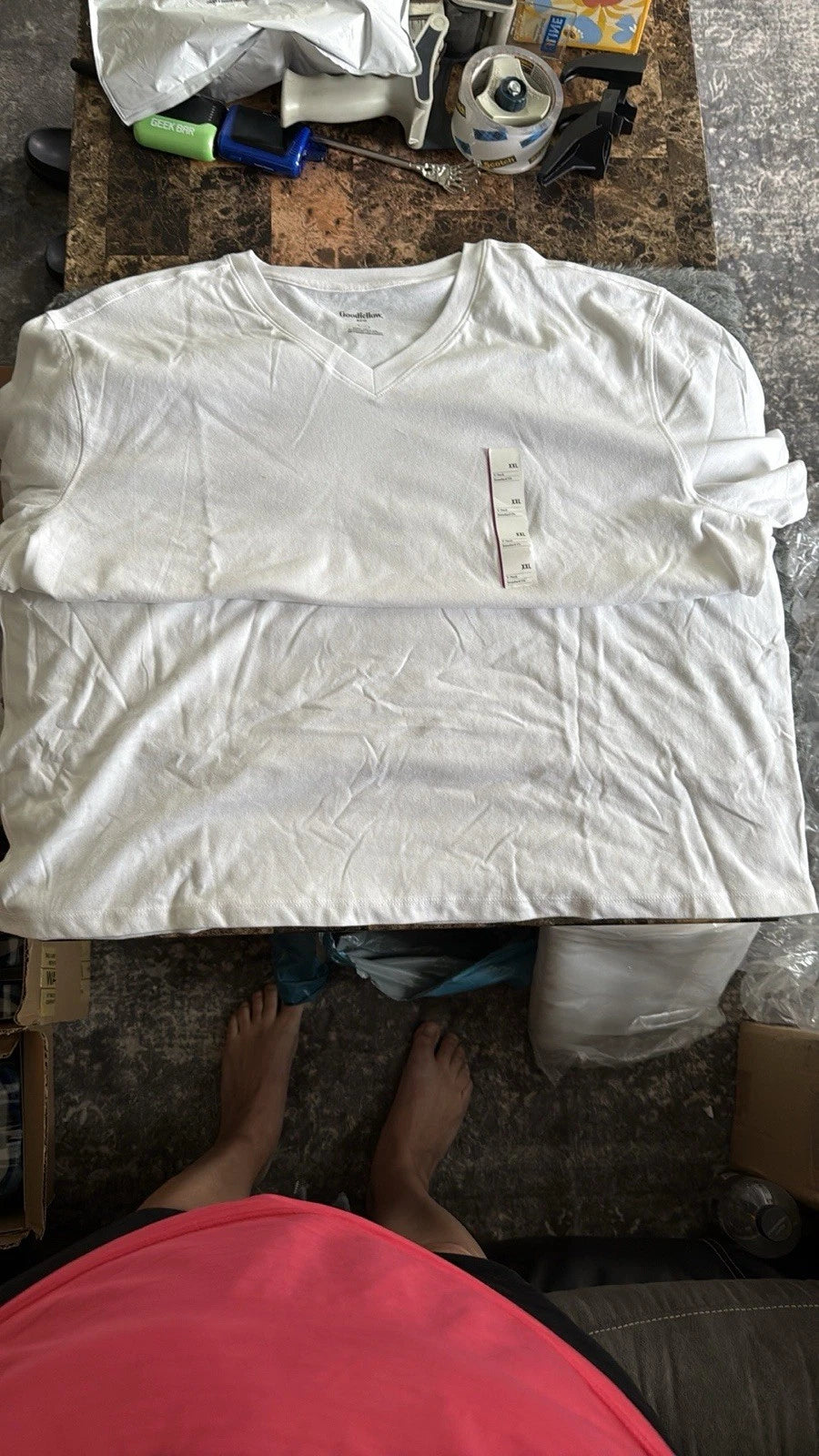Goodfellow & Co Men’s White V Neck T-Shirt XXL