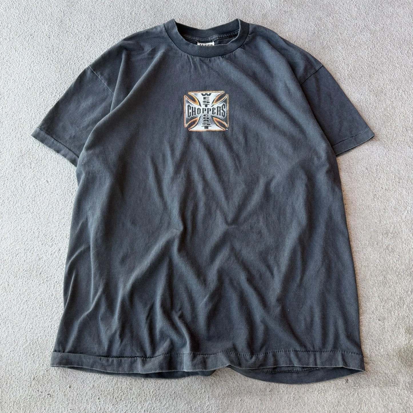 Vintage BOOT West Coast Choppers Orange Jesse Who Tee Shirt XL Faded Rare