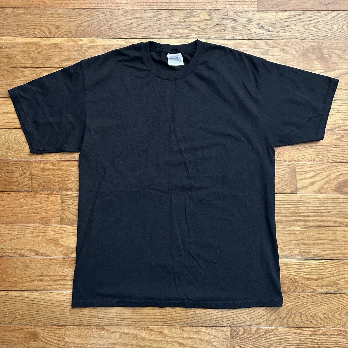 Vintage Hanes Black Blank Y2K Heavyweight 50/50 Tee Shirt Medium