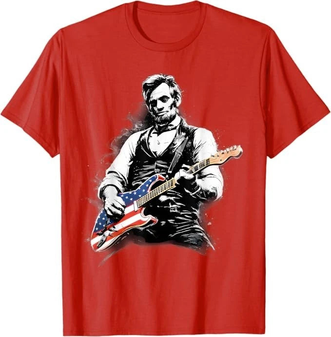 Abraham Lincoln Abe Lincoln Playing Guitar T-Shirt