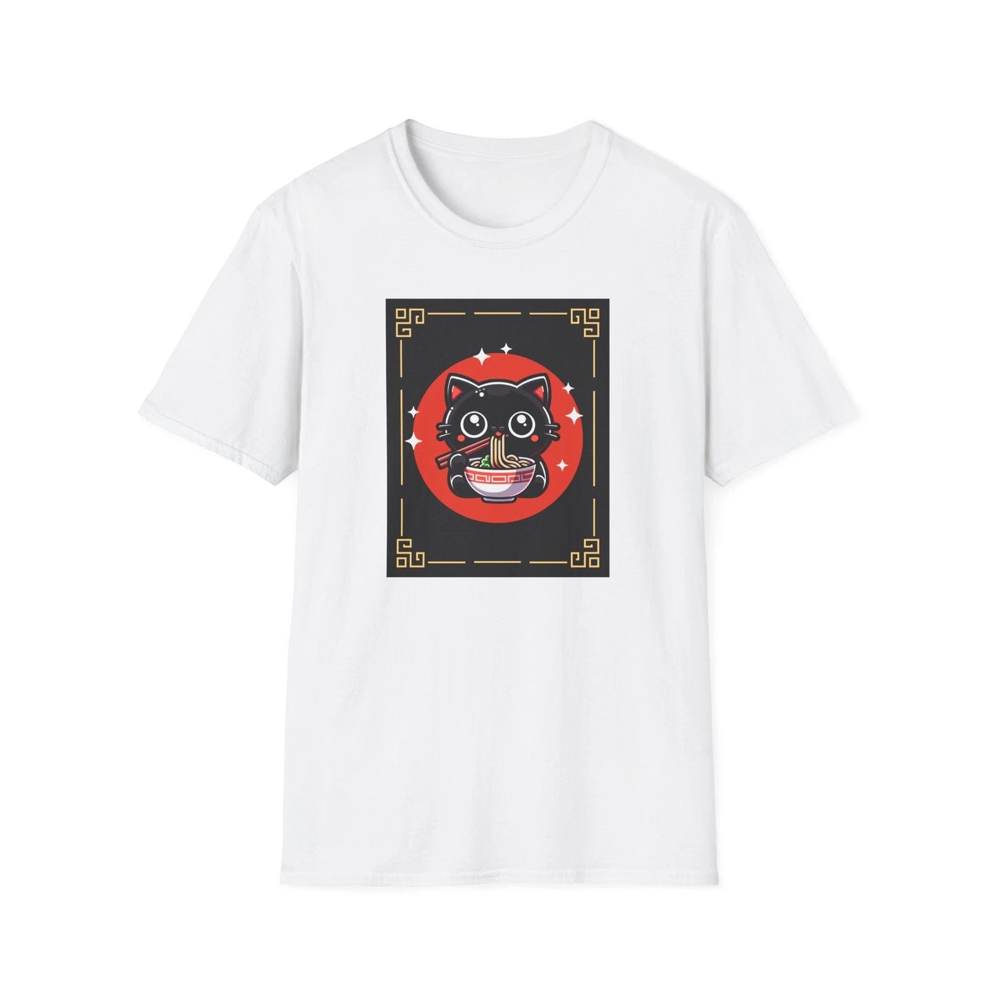Funny Cat Ramen Noodle Japanese Anime Manga Ramen Kawaii Kitty Graphic T-Shirt