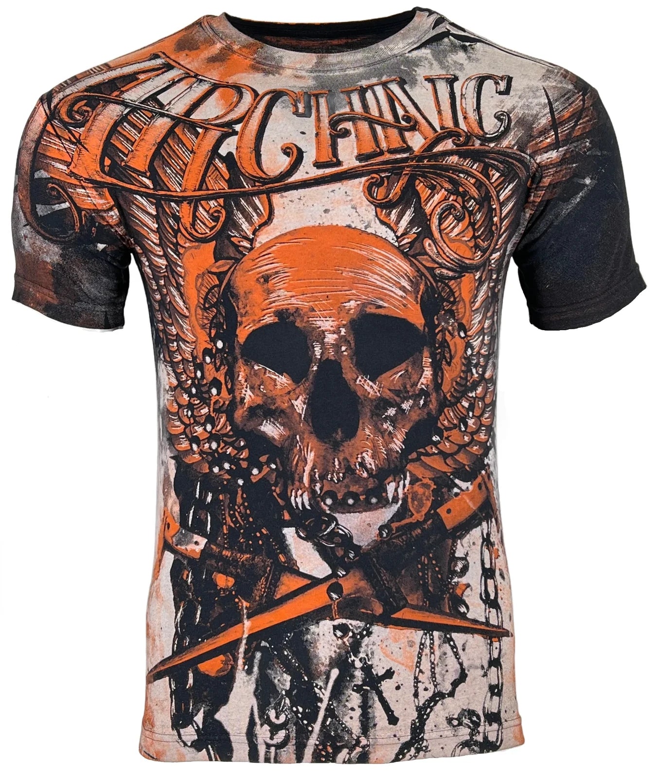 Archaic By Affliction Men's T-Shirt CADAVEROUS Black Skull Biker S-5XL