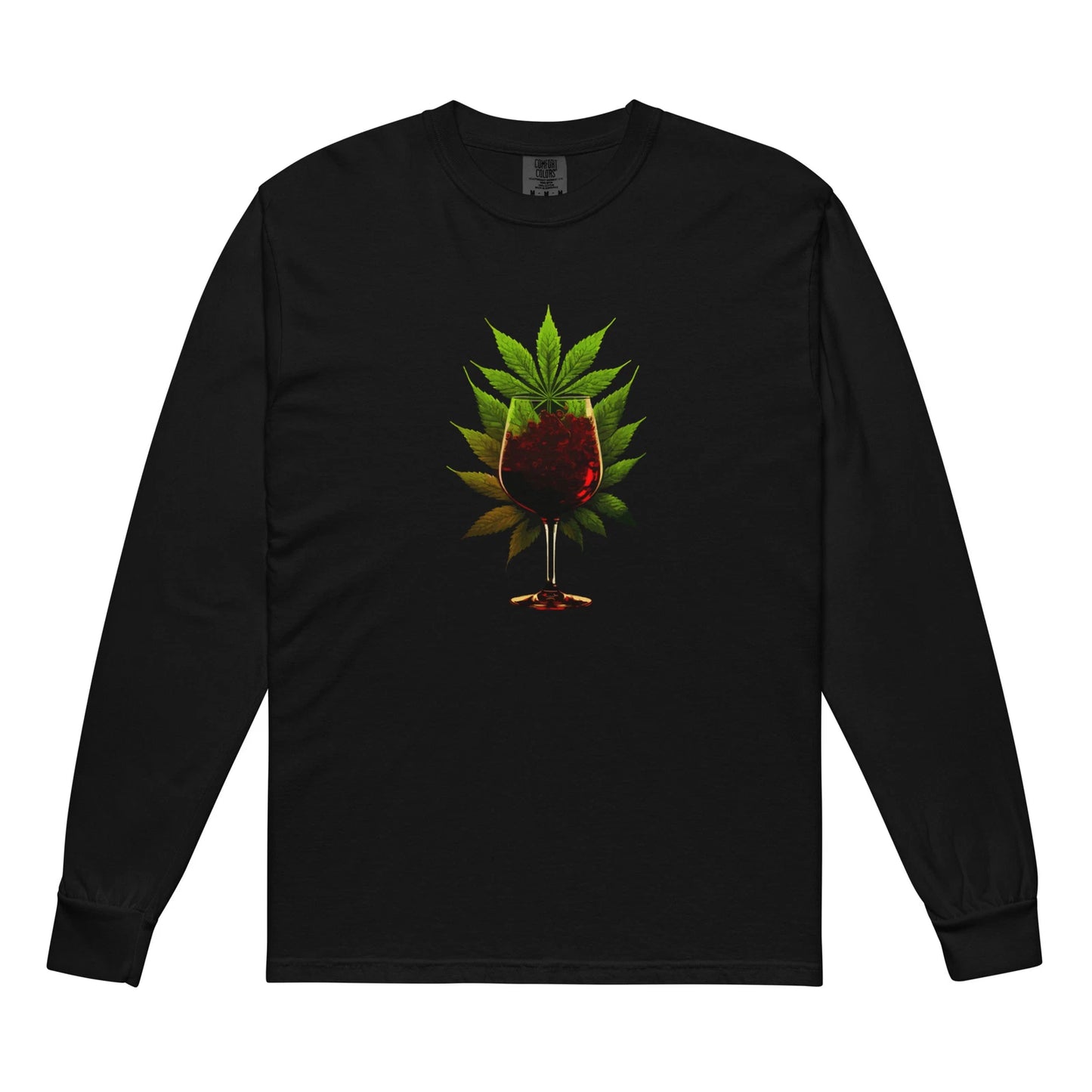 Wine And Weed Unisex Garment-Dyed Heavyweight Long-Sleeve Shirt