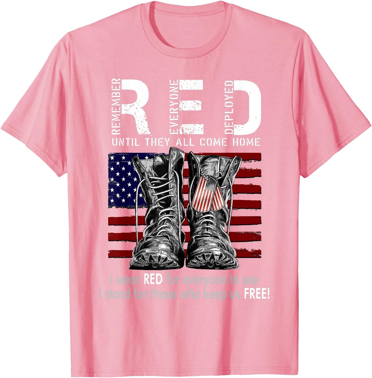 R.E.D Friday Military Remember Everyone Deployed Unisex-Adults US Flag T-Shirt