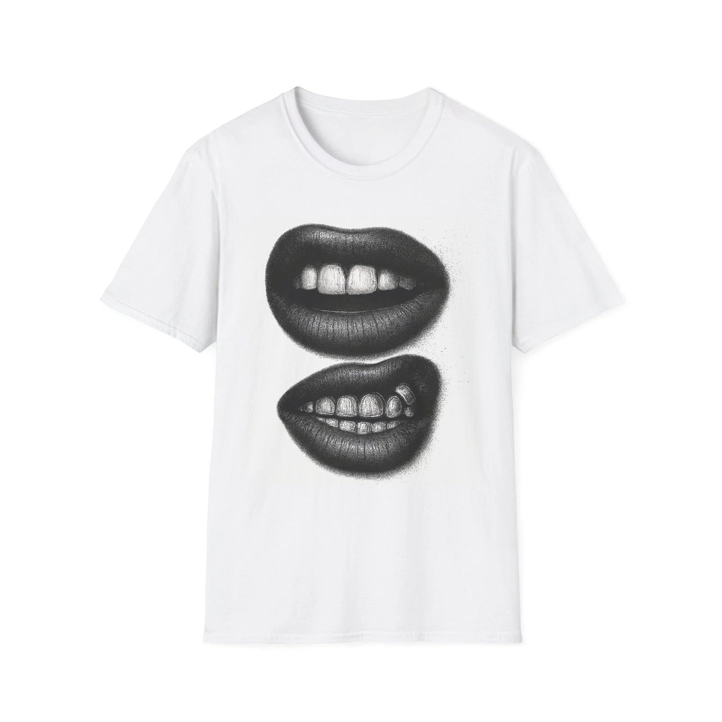 Black Lips Graphic Tee, Trendy Unisex Softstyle T-Shirt, Casual Wear, Unique