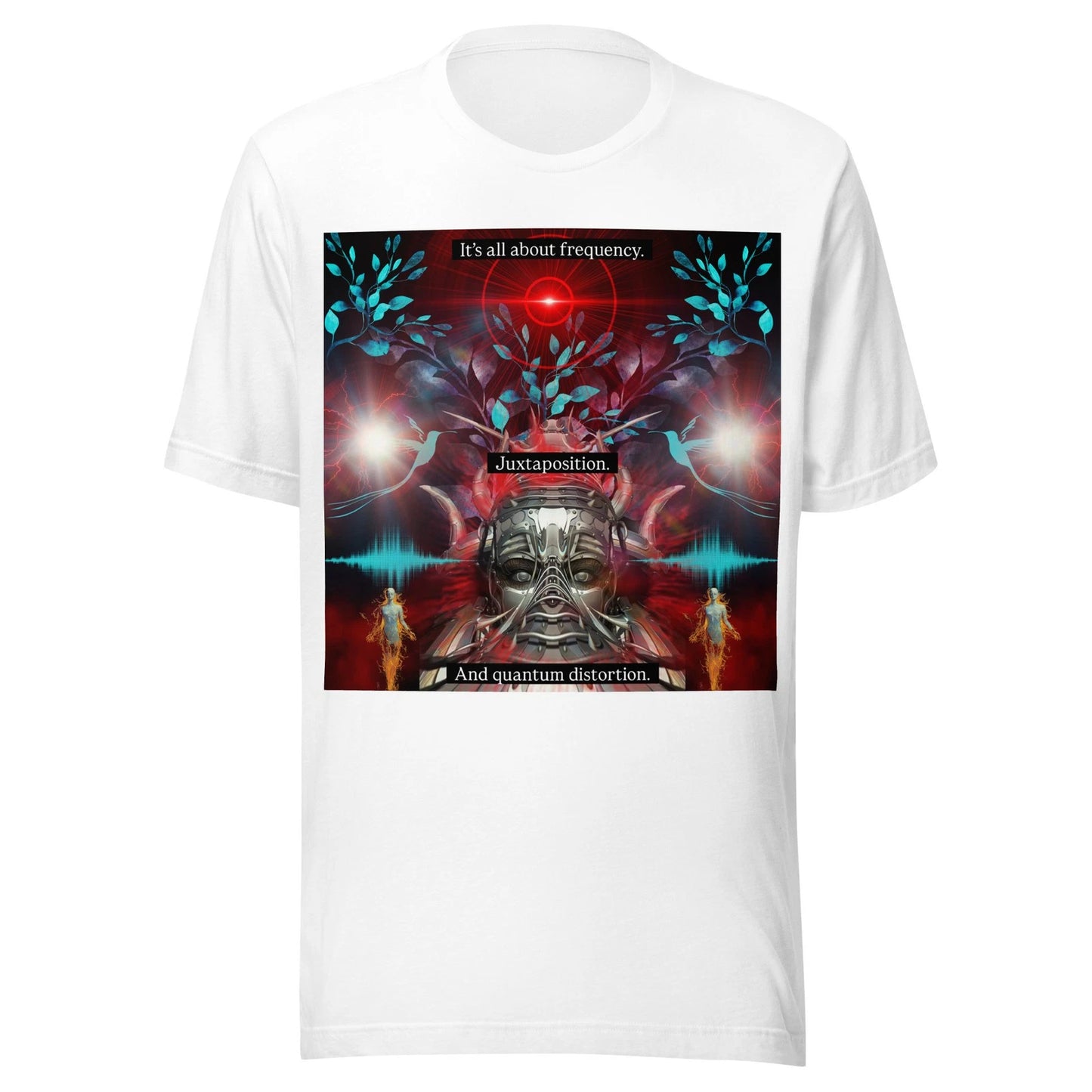 Quantum Unisex white 100% cotton t-shirt