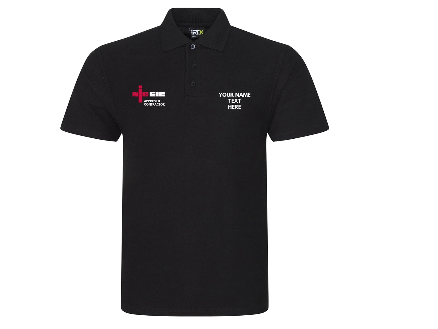 NIC Polo shirt Electrician embroidered NIC approved logo personalised company