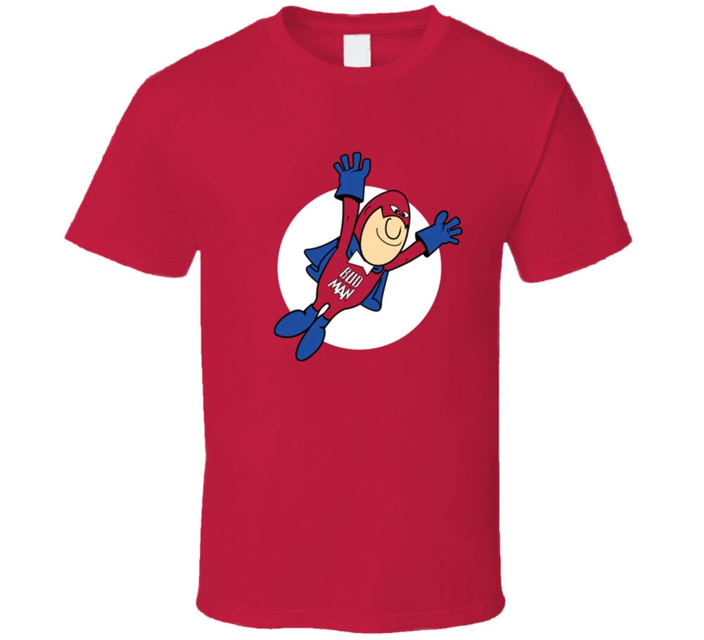 Bud Man, Budweiser, T-shirt, Beer, Brew, Cartoon, Advertisement, Retro