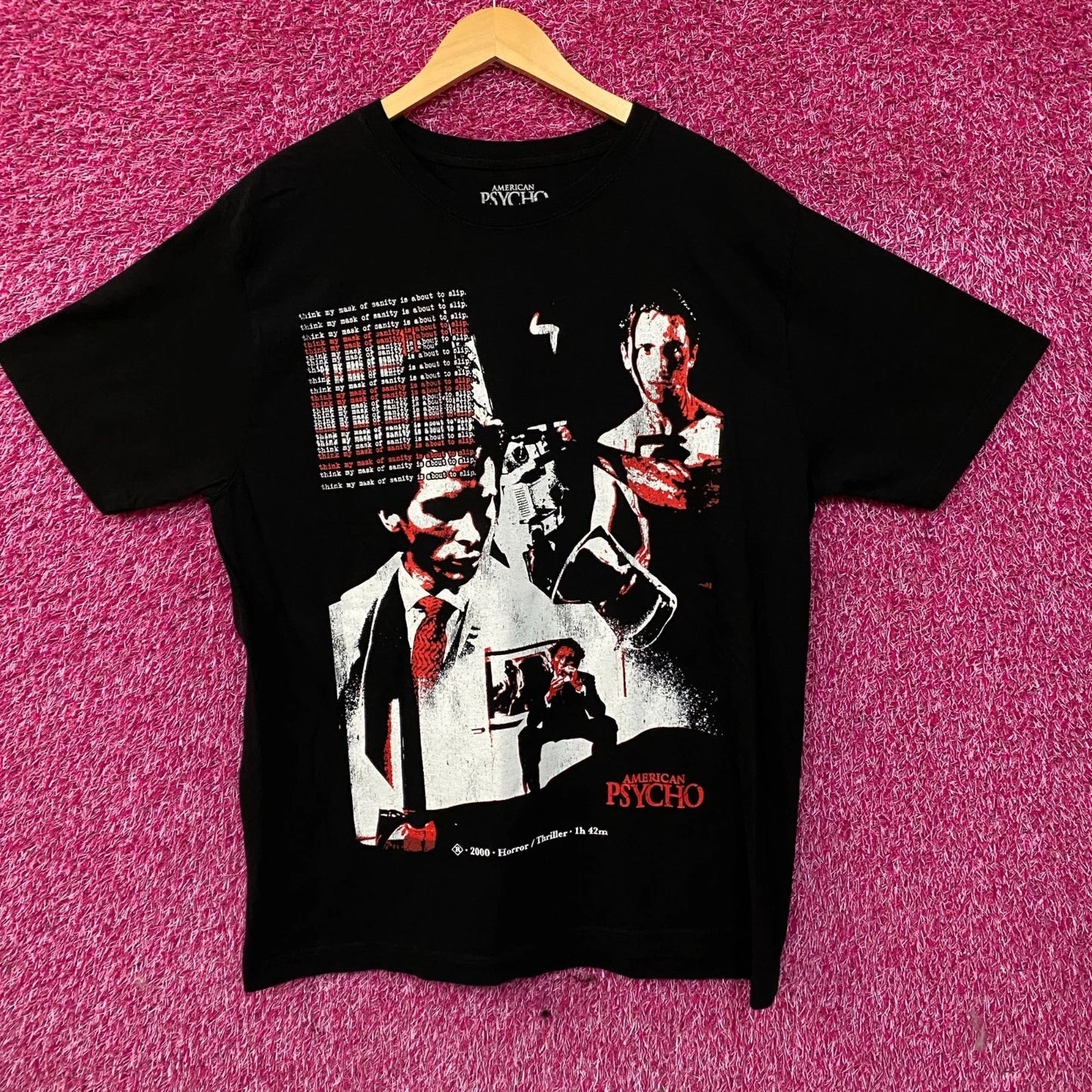 American Psycho Patrick Bateman Movie Graphic T-Shirt Medium