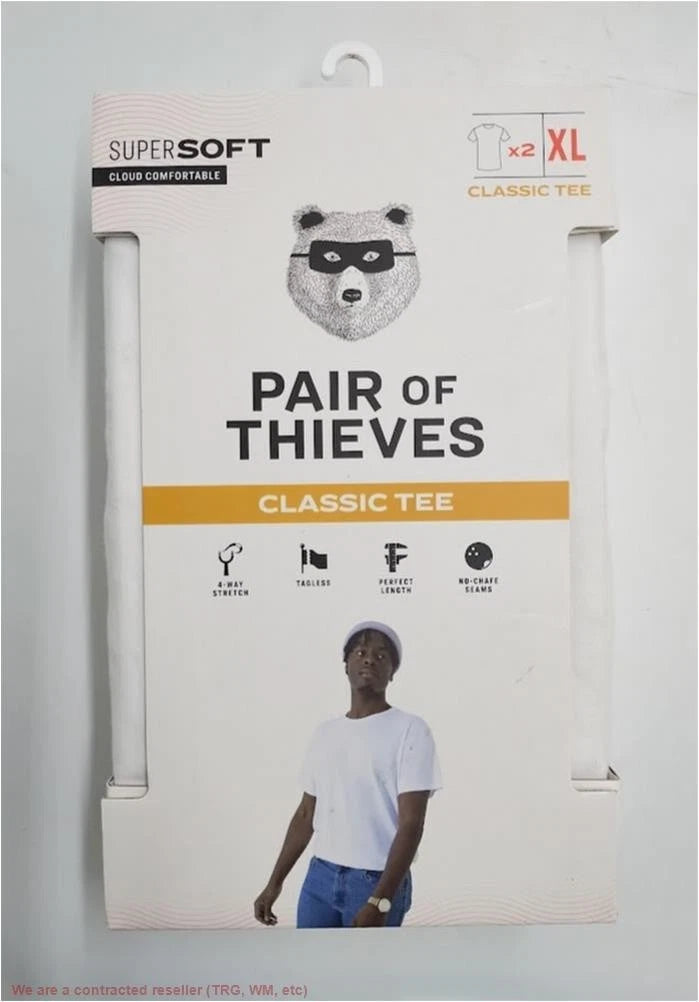 Pair of Thieves Mens Classic Fit Crewneck Undershirt 2pk White XL *SEE DEAL!!!*