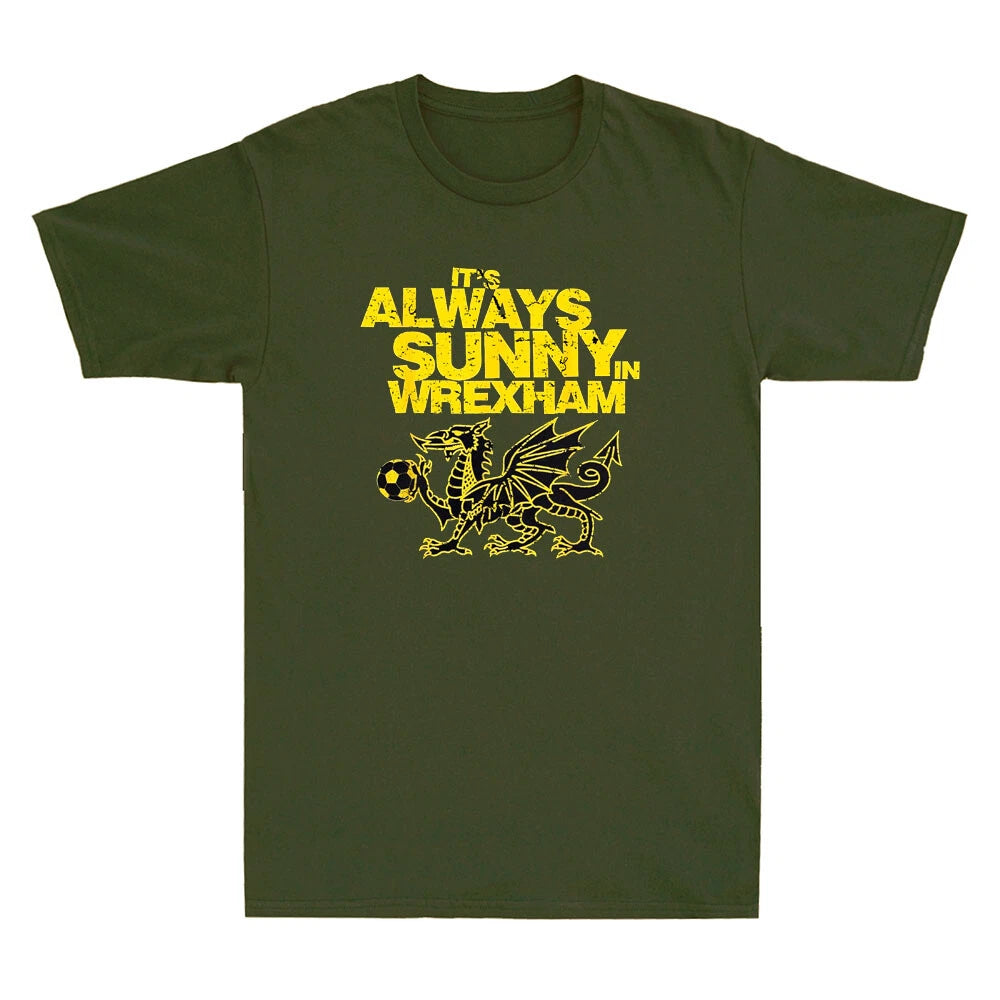 It's Always Sunny Wrexham Wales Funny Dragon Play Football Vintage Men's T-Shirt