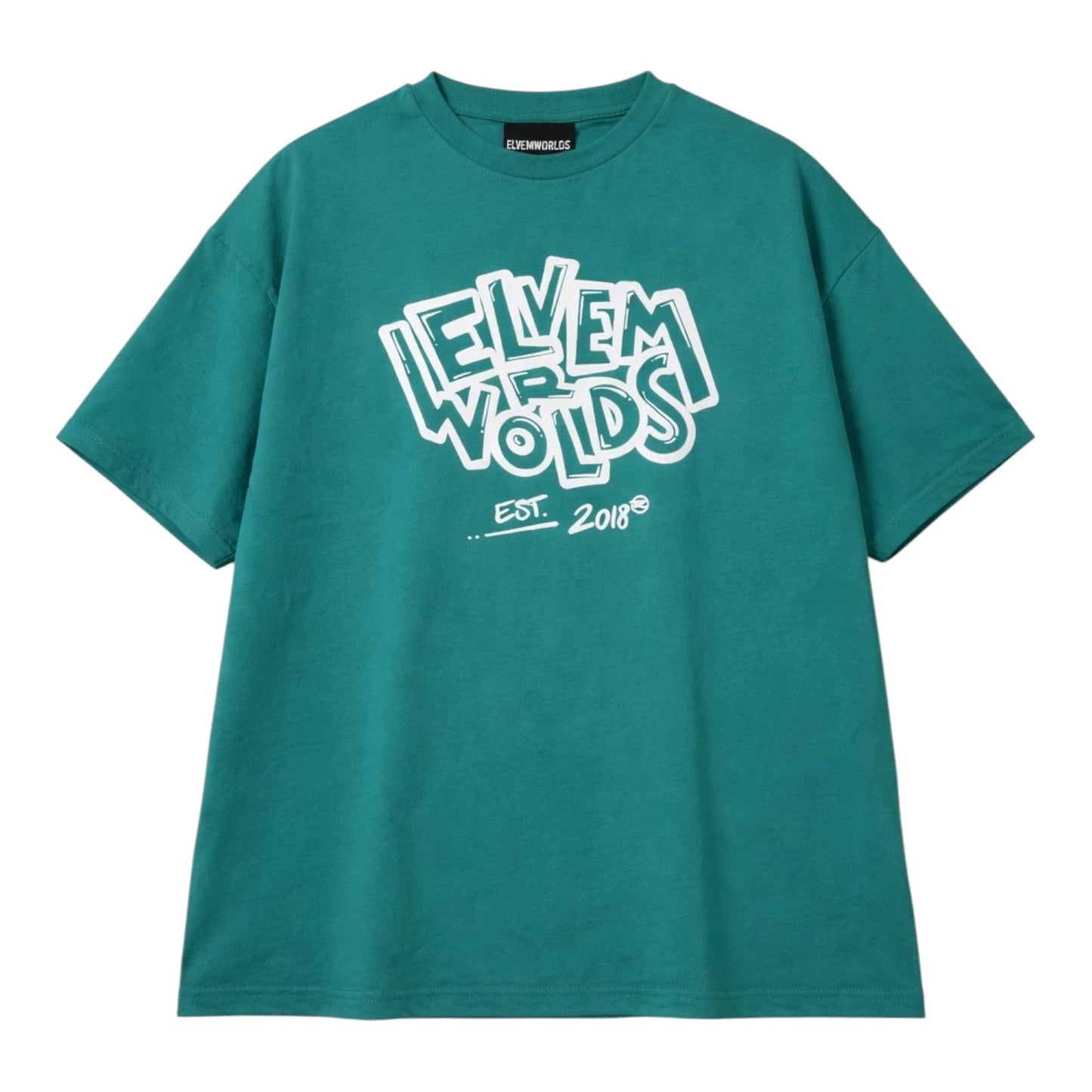 Oversized T Shirt Boxy Fit Streetwear Mens Heavy Cotton Loose Fit Green Basic