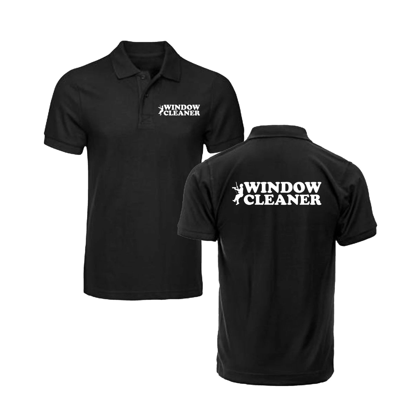 Window Cleaner Polo Left Chest And Back Printed Glass Cleaning Services Workwear