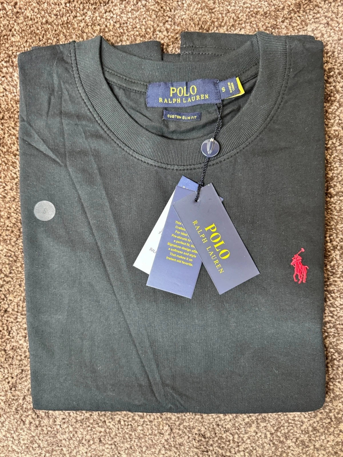 Polo Ralph Lauren Men’s Custom Slim Fit Crew Neck T-Shirt Size S colour black