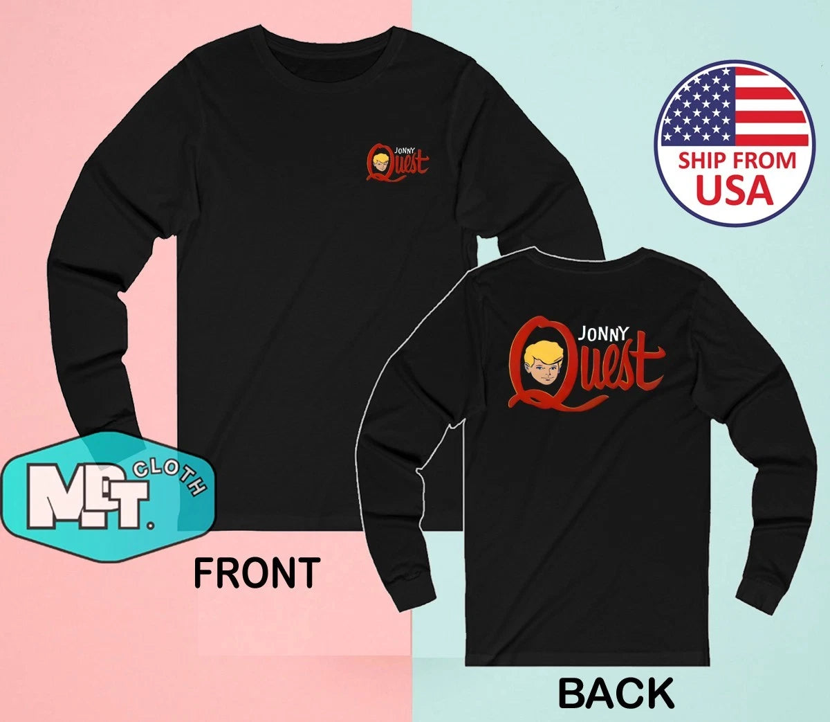 Jonny Quest Tv Cartoon Men's Black Size S-3XL