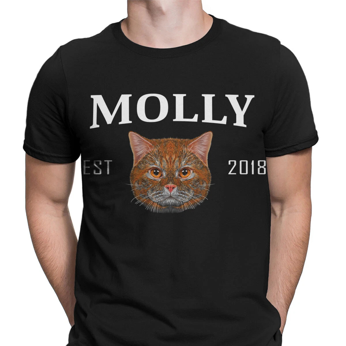 Customisable Cat Mens T-Shirt With Name & Year Perfect For Cat Lovers #TA-195