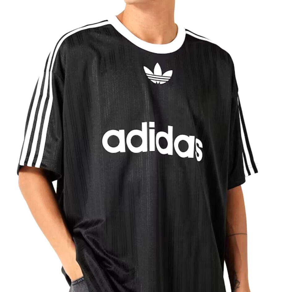NEW MEN'S ADIDAS ORIGINALS TREFOIL POLY TEE SHIRT ~SIZE LARGE #IU2341 BLACK