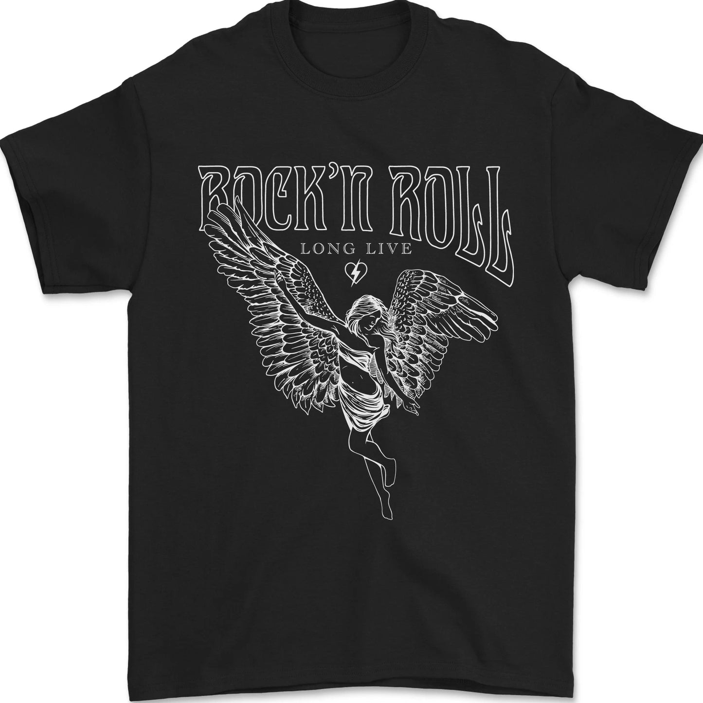 Rock n Roll Angel Mens T-Shirt 100% Cotton