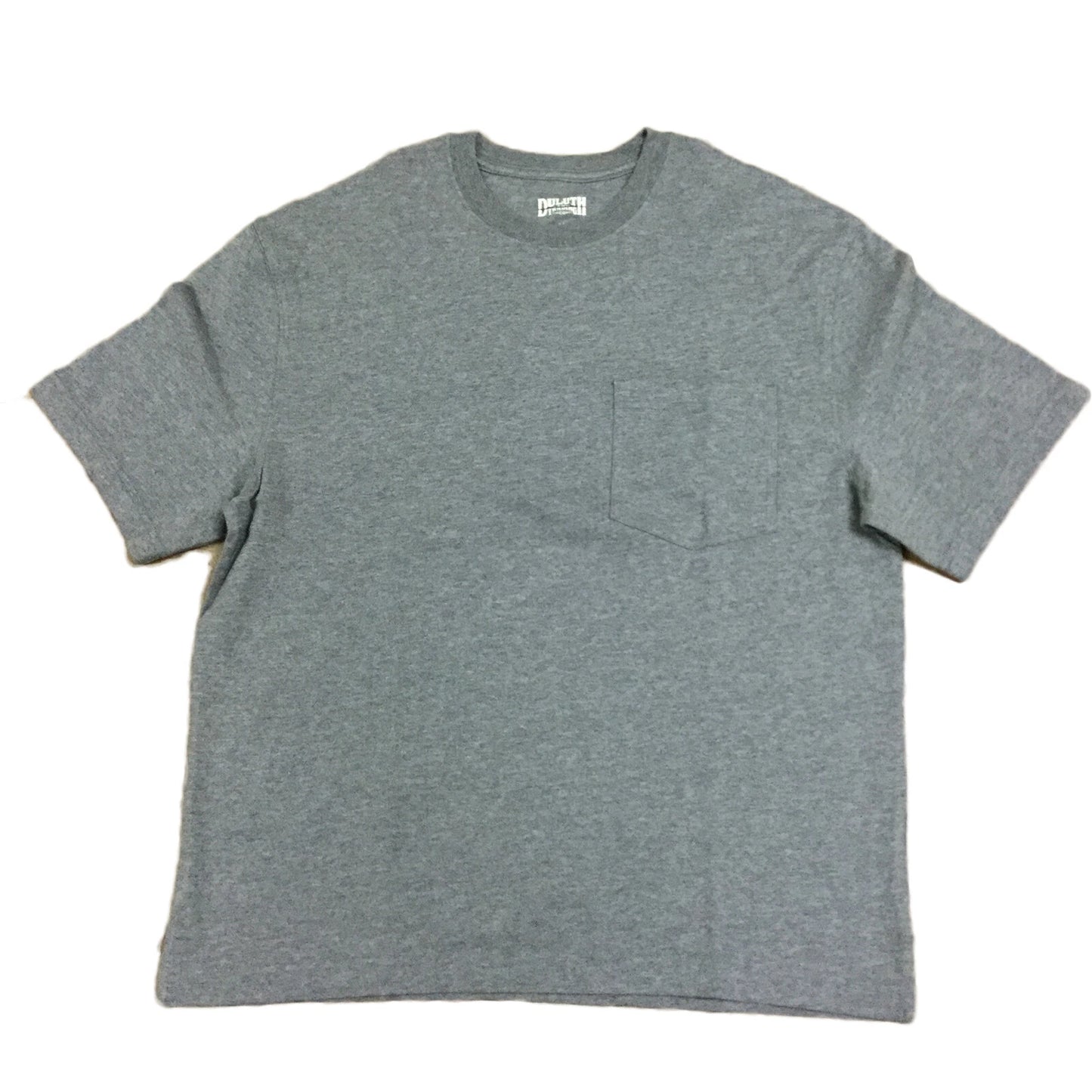 Duluth Trading Mens Short Sleeve Cotton Crew Neck Pocket Tee T Shirt, Grey