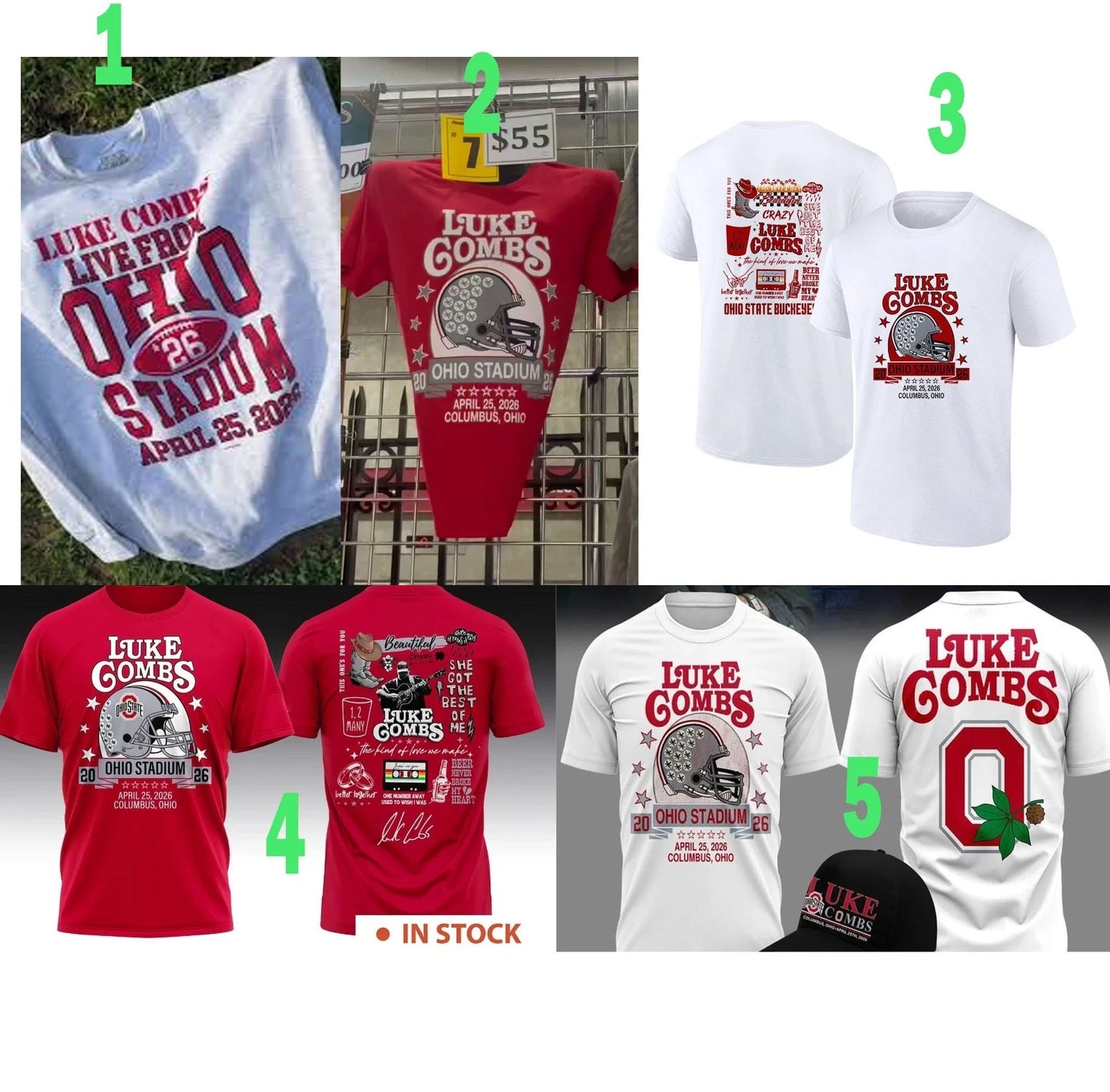 Luke Combs Tour April 25, 2026 Columbus, Ohio T shirt Reprint