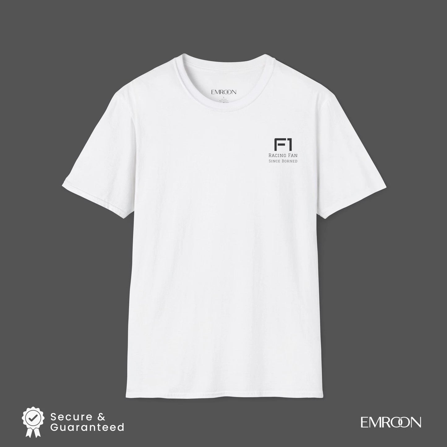 F1 Racing Fan Minimalist Unisex Softstyle White T-Shirt for Casual Wear,