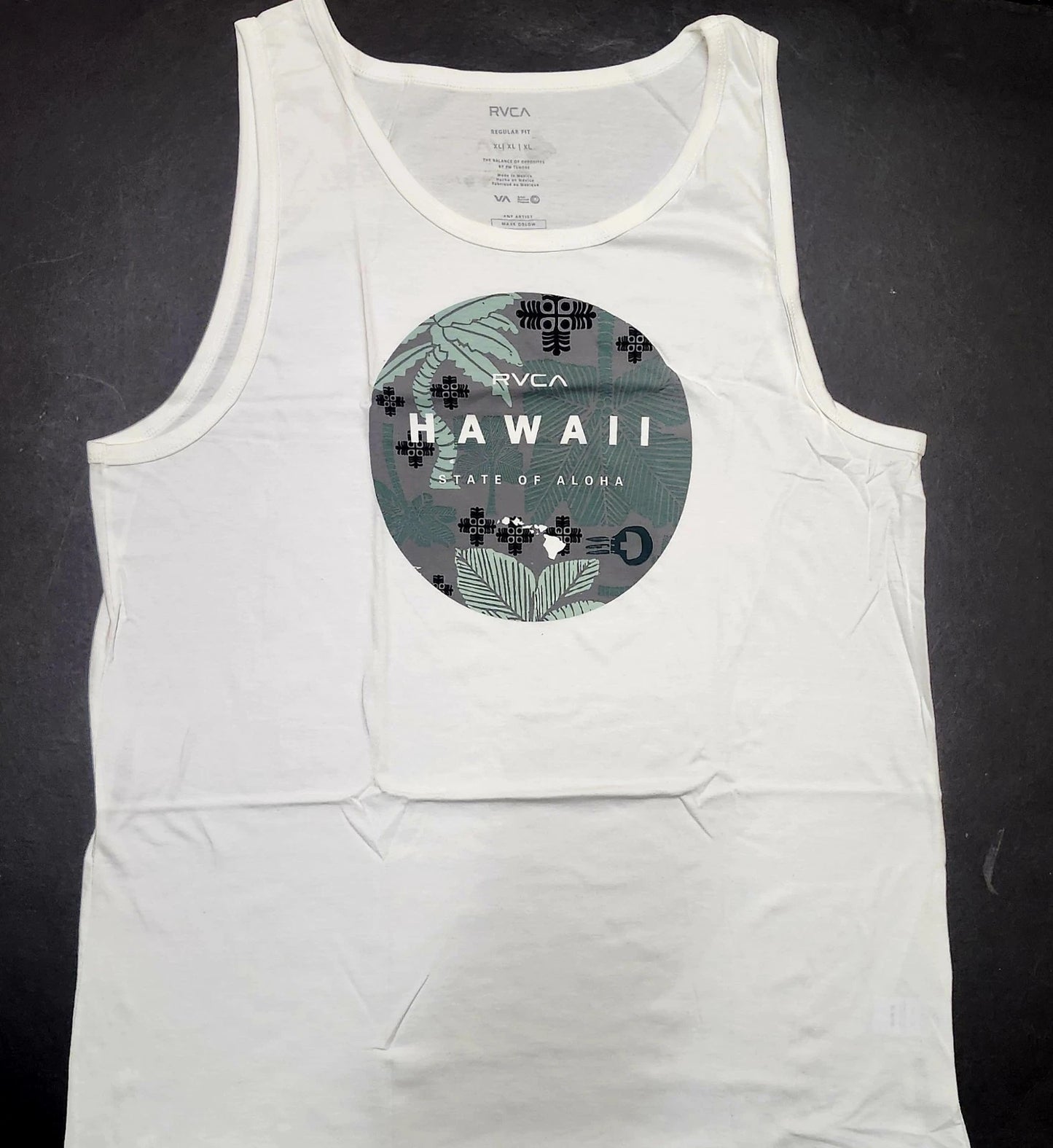 RVCA "ANP HAWAII ALOHA STATE OF ALOHA" TANK TOP XL RARE DESIGN..