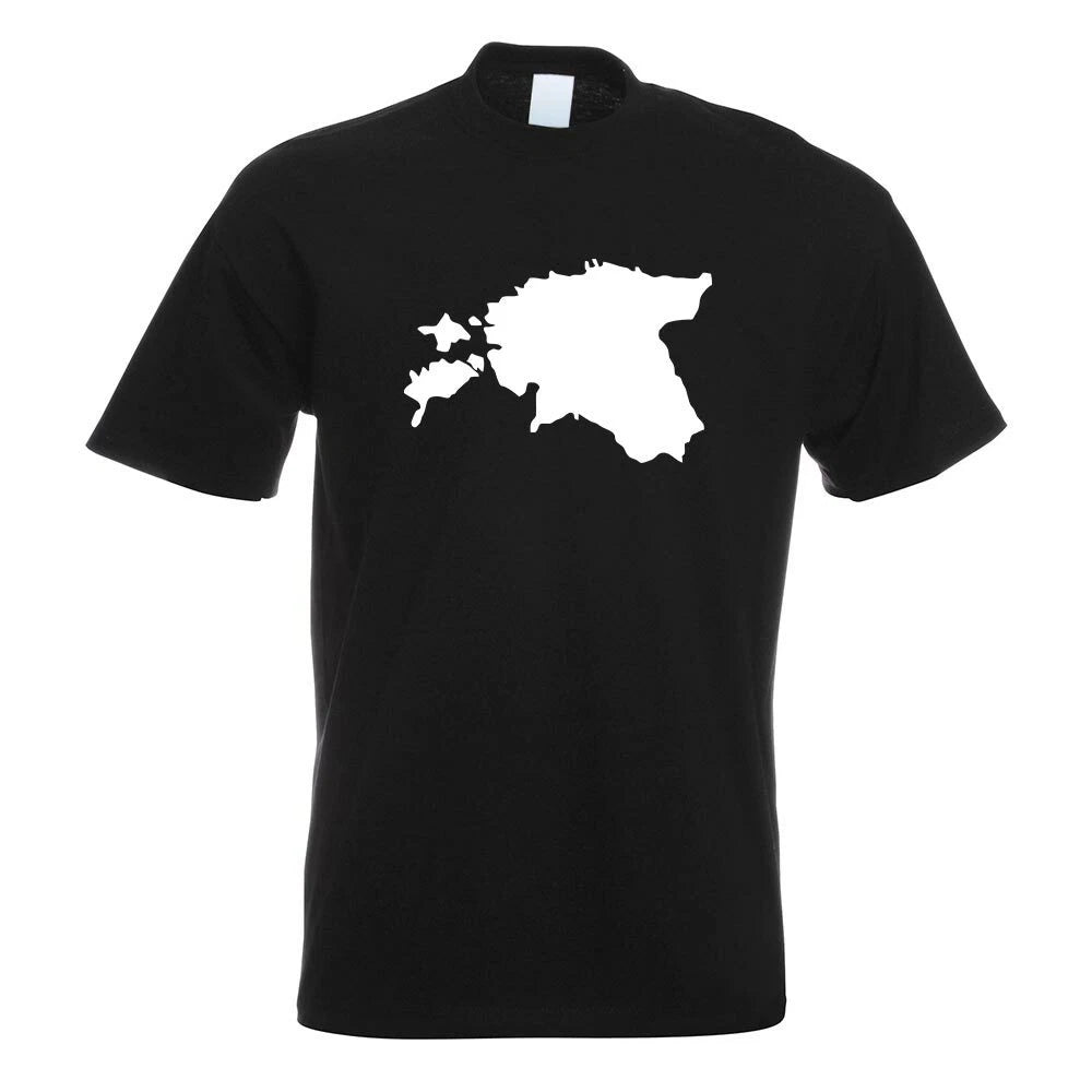 Estonia outline contour T-shirt motif printed fun shirt design print