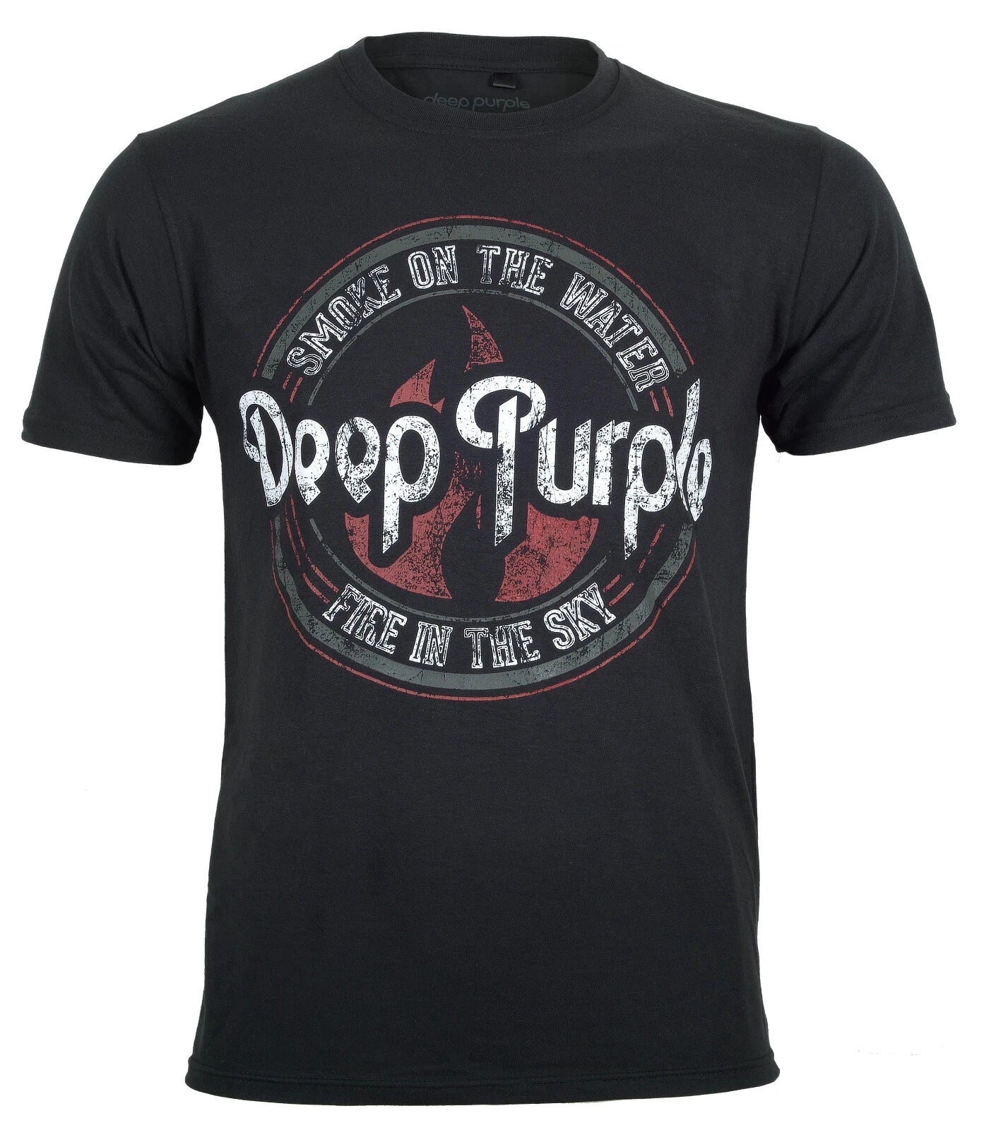 Official Deep Purple T Shirt Smoke On The Water Circle Classic Rock Black New