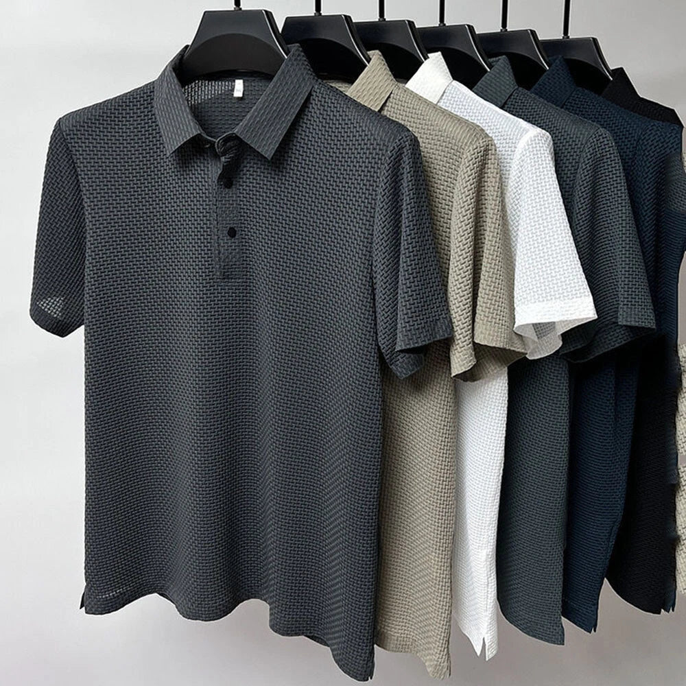 Mesh Ice Silk Short-Sleeved T-Shirt Men's Ice Silk Short Sleeve Shirt