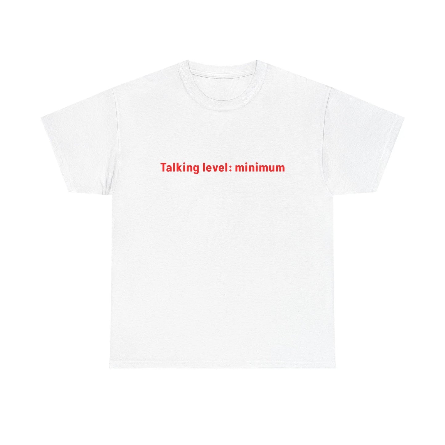 Talking level: minimum T-Shirt | Minimal Text Tee, Introvert Shirt