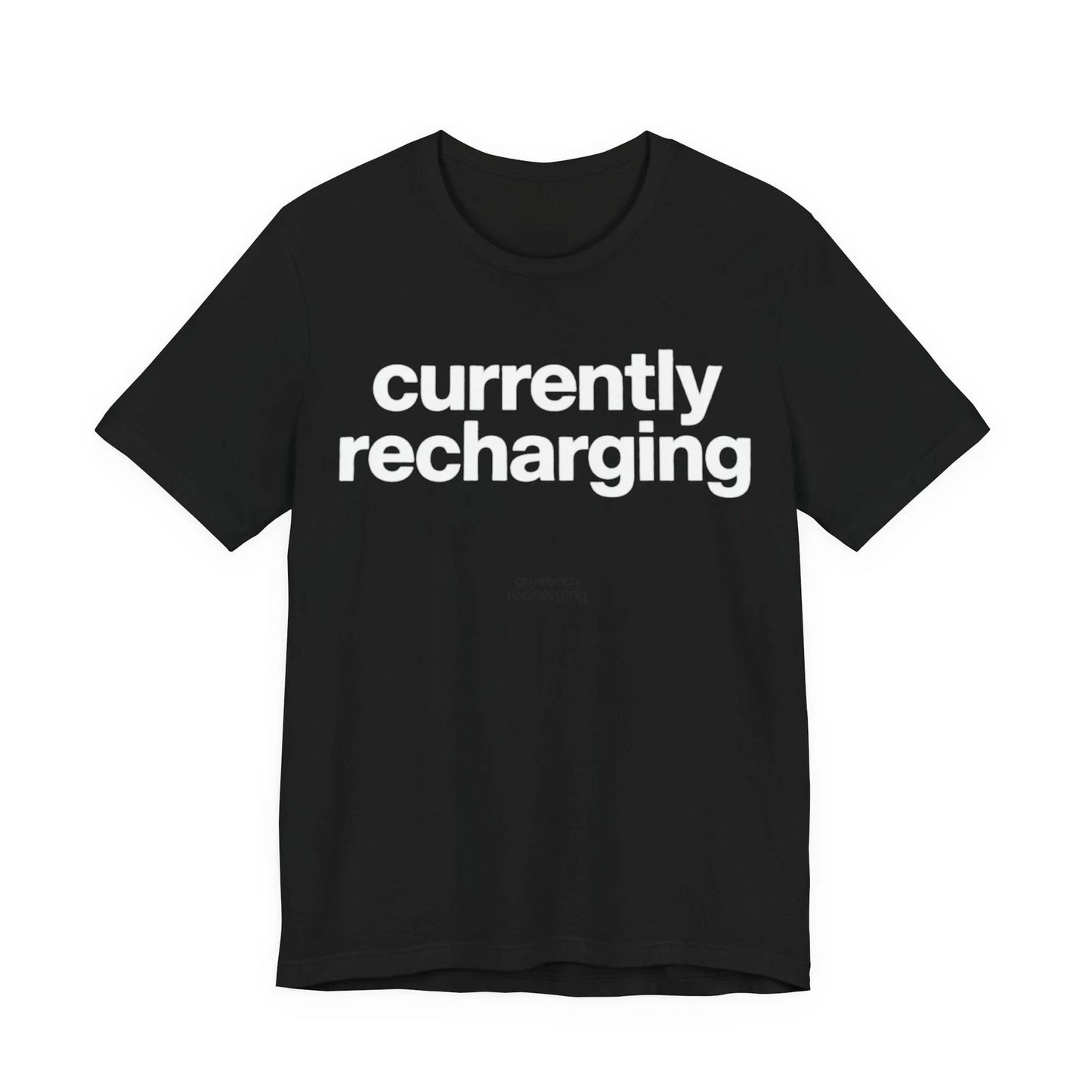 Currently Recharging Shirt Funny Introvert Minimalist Unisex Graphic Tee