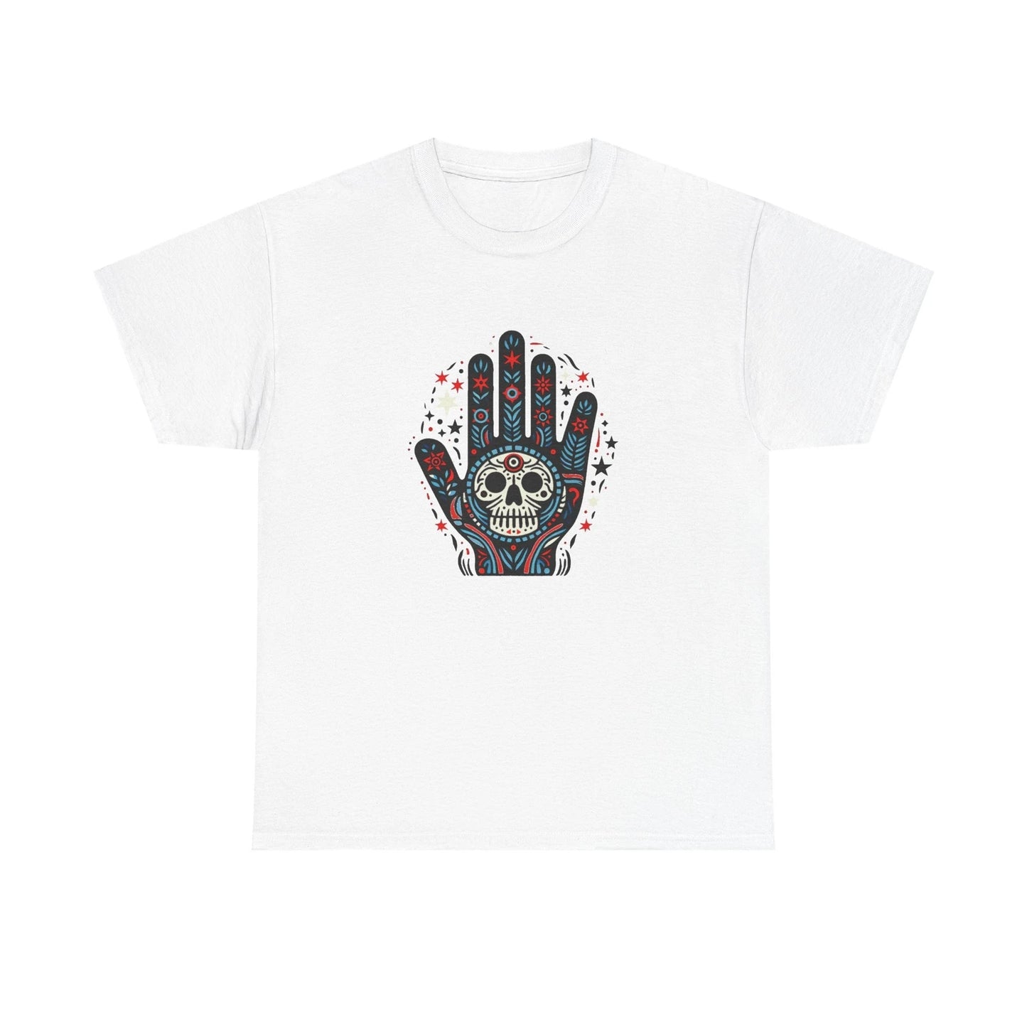 Boho Mojo Hand Skull Graphic - Unisex Heavy Cotton Tee
