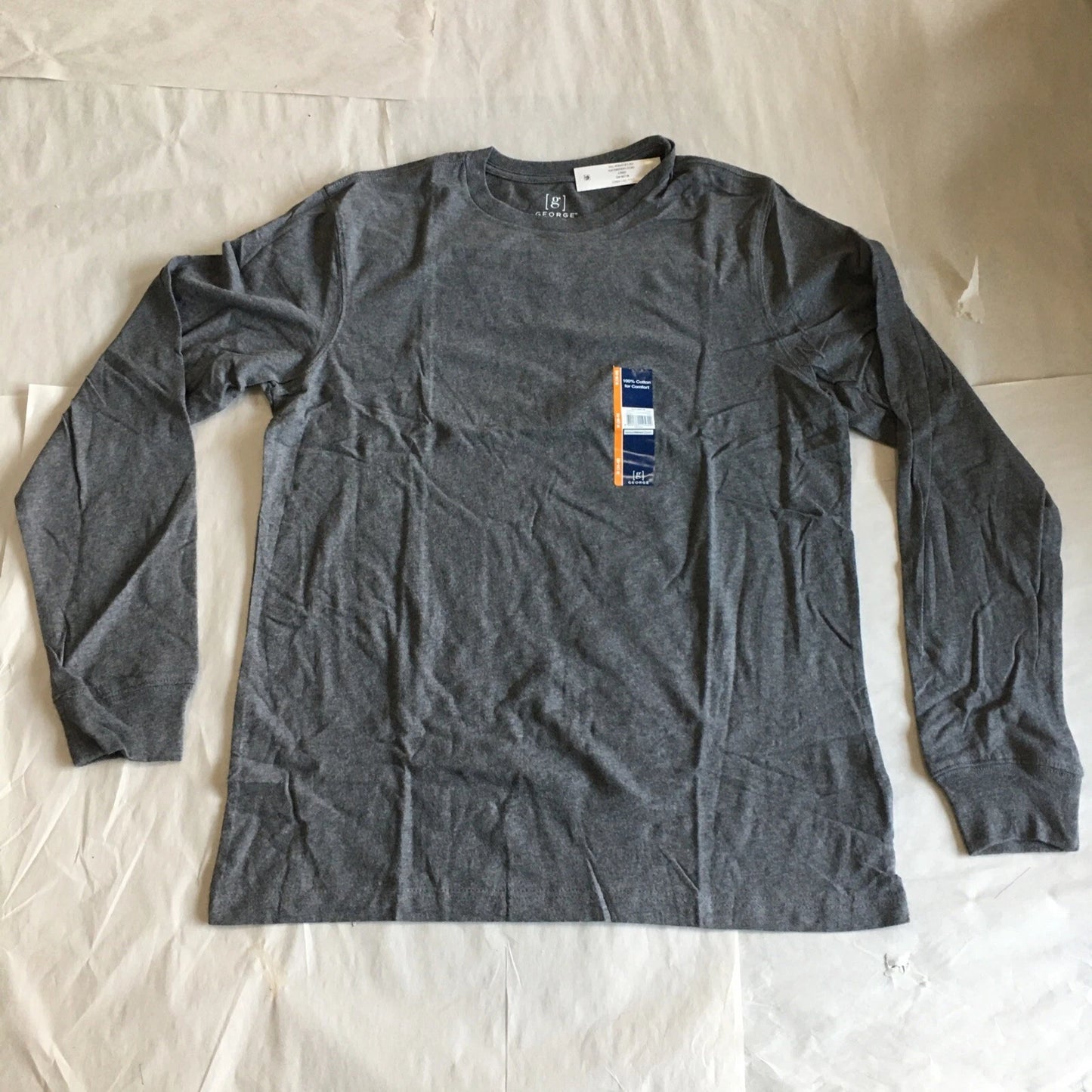 NWT George Crew Neck Long Sleeve T Gray Med