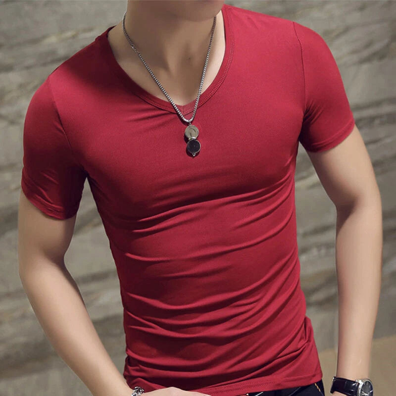Men's Summer Short Sleeve Fitness T-shirts Running Sport Gym Muscle Casual Tops