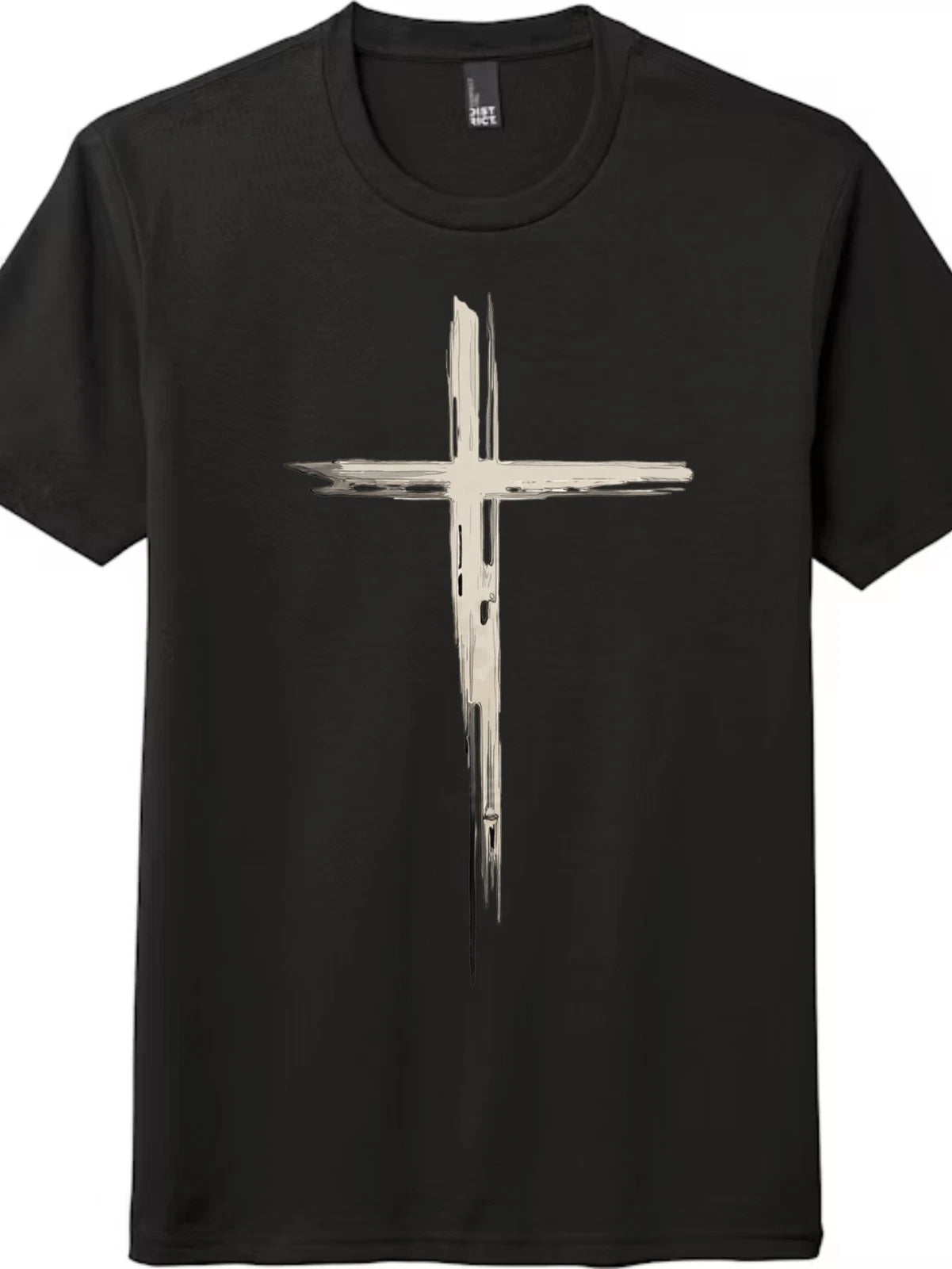 Unisex Textured Cross Graphic Tee-Stylish Casual Streetwear Artistic Shirt