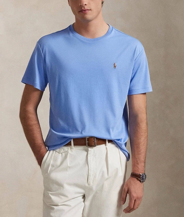 $65 Polo Ralph Lauren Men's Custom Slim Fit Soft Cotton Crewneck T-Shirt Blue M