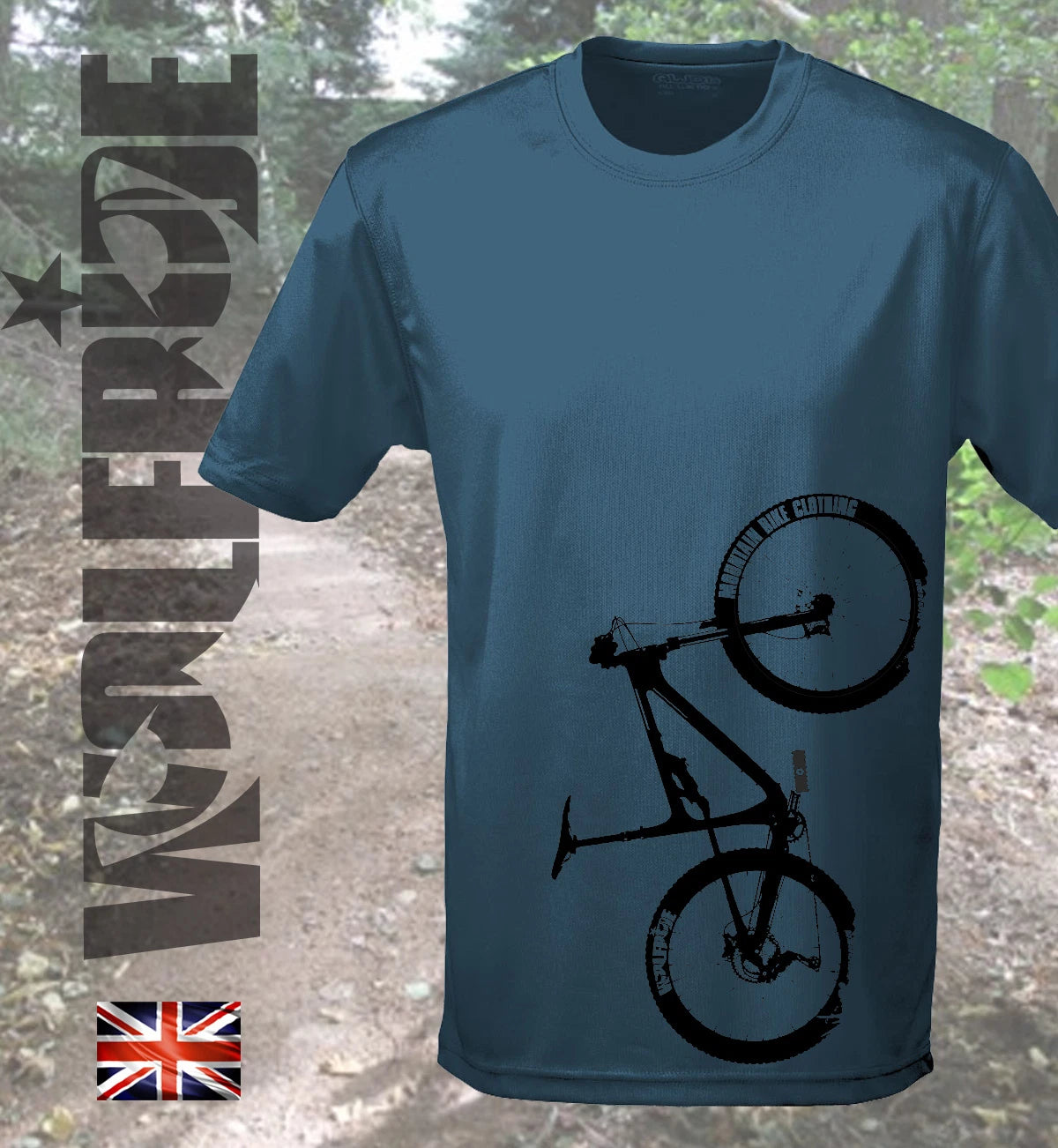 Mountain Bike jersey - bike print - wicking, performance top, short sleeve