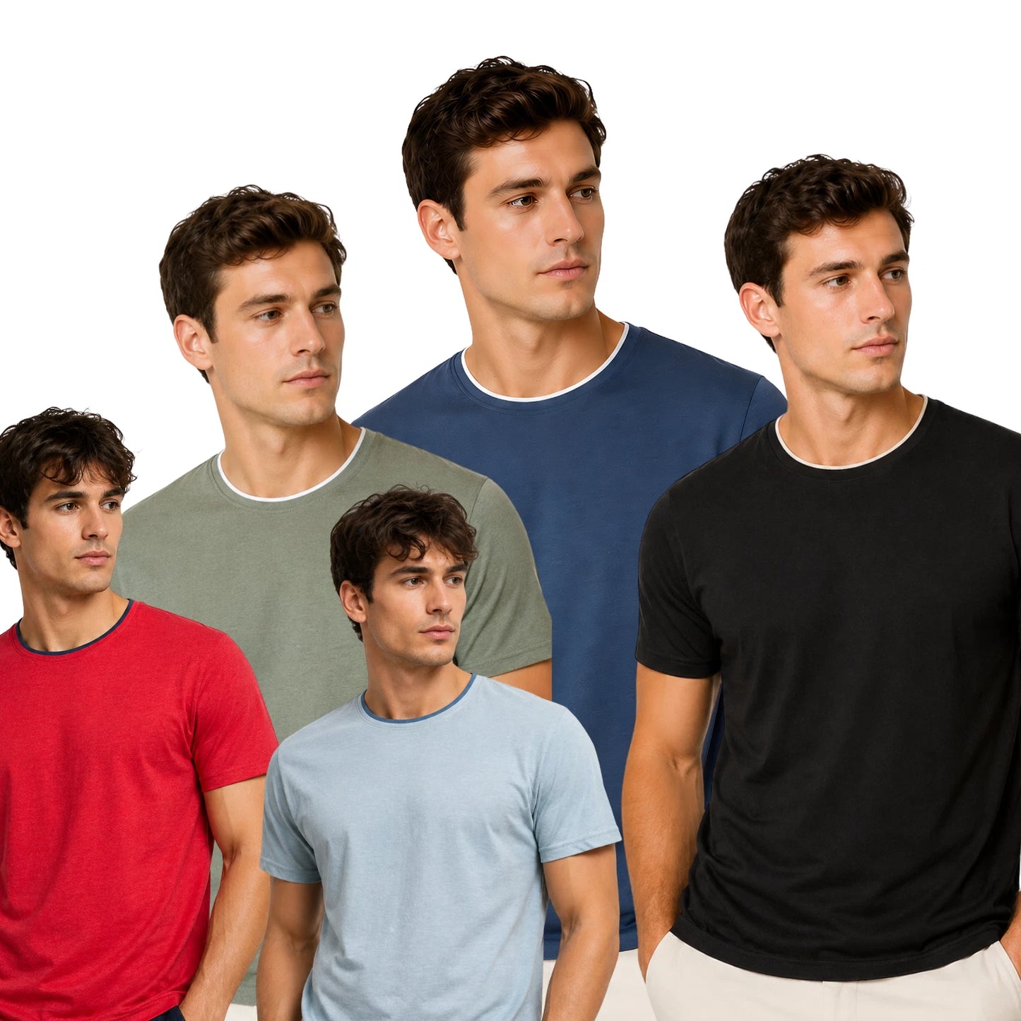 Mens Plain T-shirts Crew Neck Cotton Gym Work Casual Short Sleeve Tee Top S-2XL