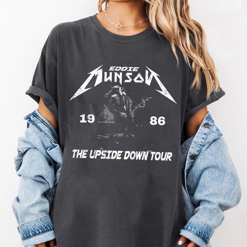 Vintage Eddie Munson Upside Down Tour EST 1986 Retro Shirt