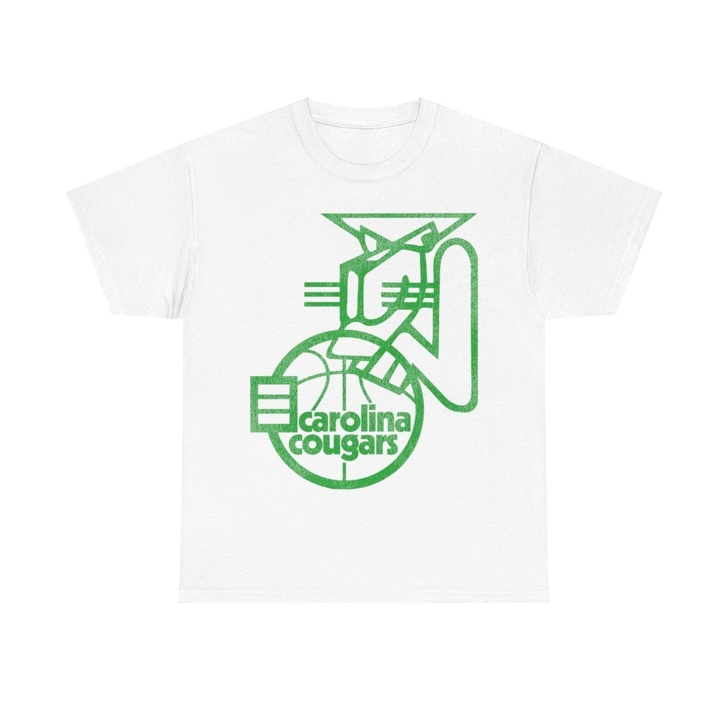 Carolina Cougars Green Logo Basketball Team Nostalgic Retro T-shirt
